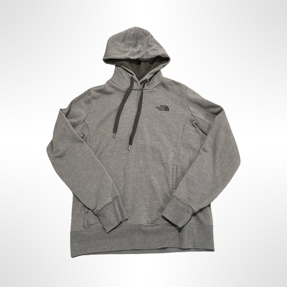 The North Face Gray Hoodie Sweatshirt Pullover Logo Back Print Women's Medium - Picture 1 of 7